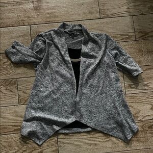Gray Open Front Cardigan